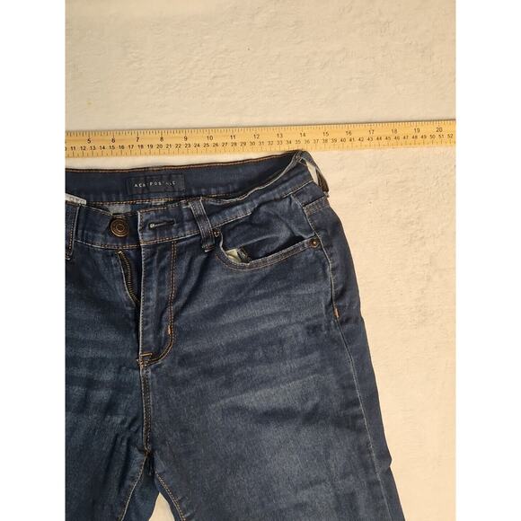 Aeropostale High Waisted Jegging Jeans Women's 8 Reg/Dark Blue Cotton Blend - Picture 5 of 10